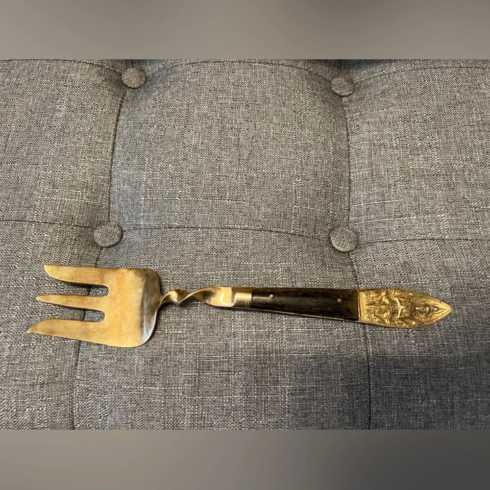Vintage Art Brass Serving Fork